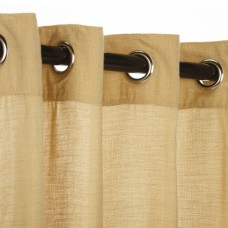 Sunbrella Illusion Honey Outdoor Curtain with Nickel Plated Grommets 50 in. x 120 in.   